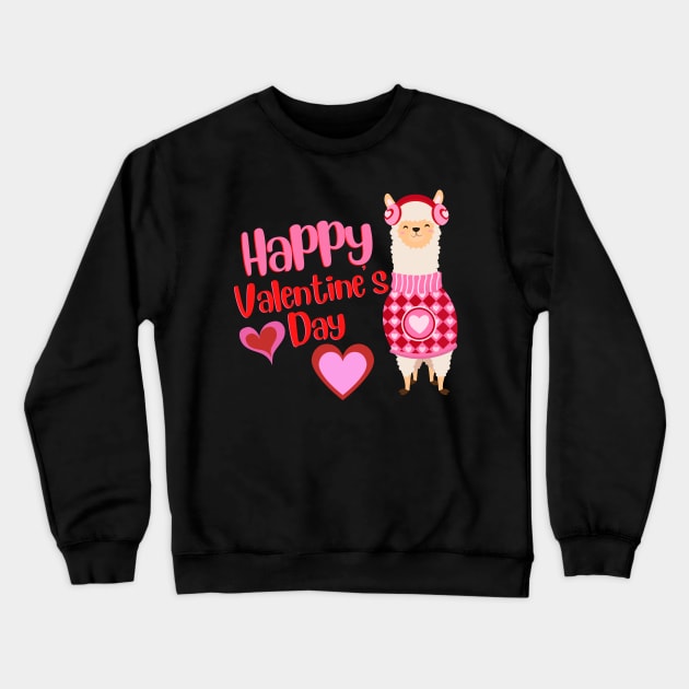 Llama Valentines Day Crewneck Sweatshirt by WearablePSA